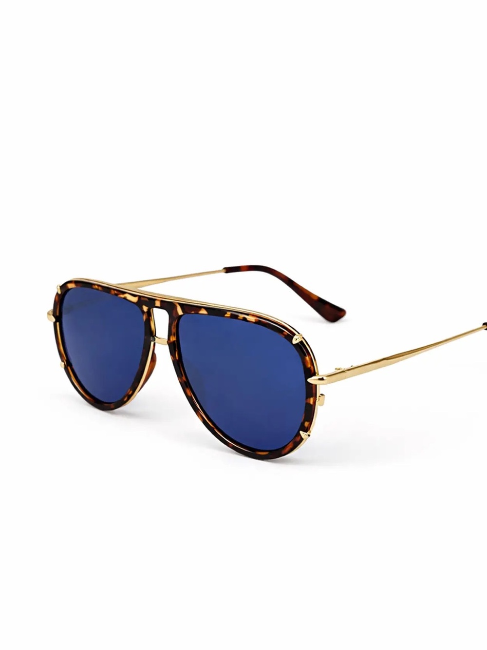 Topfoxx Tortoiseshell Frame Sunglasses with Blue Lenses